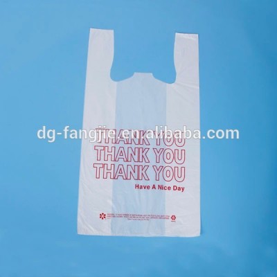 china factory custom printed design hot selling supermarket shopping carry T-shirt bag