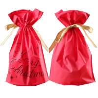 Customized Plastic drawstring gift  bags for Christmas  and party gift bag