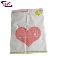 fancy gravure printing white ldpe die cut handle plastic garment shopping bag