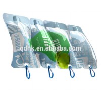 hot printing bottle shape soft plastic juice bag/pure drinking water plastic bag